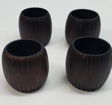 MCM Set of 4 Rounded Wooden Napkin Rings Vintage Mid Century Modern table decor - £5.21 GBP
