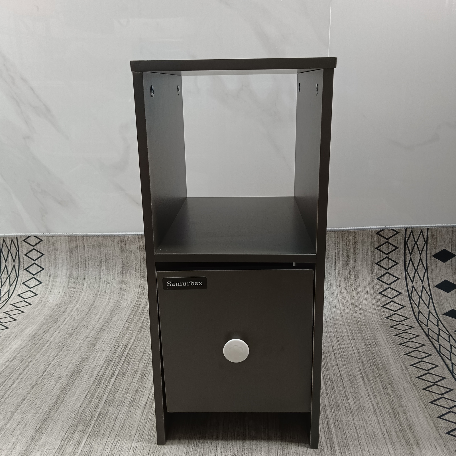 Samurbex Bedside tables Simple and generous compact nightstand, dark grey - $34.99