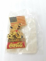 Vintage 1994 Usa World Cup Coca Cola Soccer Lapel Tie Tack Dog Pin Usa Nos - $11.05