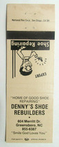 Denny&#39;s Shoe Rebuilders - Greensboro, North Carolina 20 Strike Matchbook Cover - £1.20 GBP