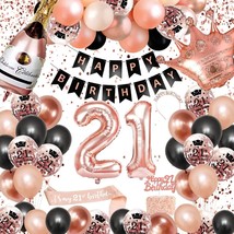 21St Birthday Decorations For Her, Rose Gold 21 Birthday Decorations Happy 21St  - £24.20 GBP