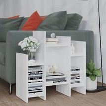 Modern High Gloss White Open Sofa Side Storage Cabinet Shelving Unit 6 Shelves - £36.38 GBP