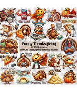 Funny Thanksgiving Clipart Bundle | Watercolor Turkey Meme PNG Stickers ... - €1,51 EUR
