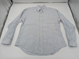 Brooks Brothers 100% Linen Shirt Men&#39;s Large Slim Fit Button Down Long S... - £19.45 GBP