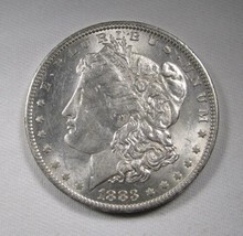 1883-O Silver Morgan Dollar VCH AU Coin AN516 - £42.06 GBP