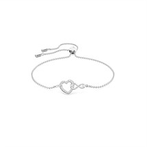 Swarovski women's infinity zirconia hyperbola heart pendant bracelet size One - $67.32