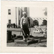 Two US Navy Recruit Snapshots 1940s San Diego Naval Training Center - £6.78 GBP