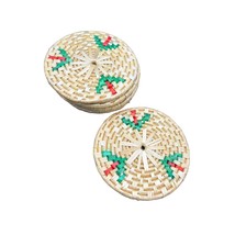 Vintage Set of 6 Seagrass / Straw Coasters / Trivets 5.5&quot; Diameter Boho - £11.89 GBP