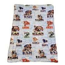 Vintage 80s NFL Football Blanket 80x60 Bears 49ers Logos - £54.71 GBP