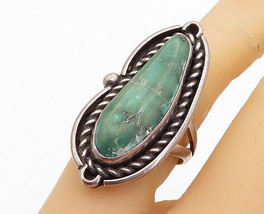 NAVAJO 925 Sterling Silver - Vintage Turquoise Twist Cocktail Ring Sz 6 - RG3617 - £59.62 GBP