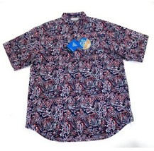 Columbia PFG Men&#39;s Super Tamiami Omni-Shade Blue Red Abstract Fish Shirt... - $32.71