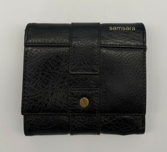 Vintage Samsara Wallet Black Trifold  Back Zipper Change Pocket Unisex Design - £4.58 GBP