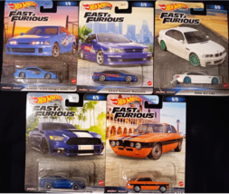 NEW 5-PACK Hot Wheels Premium Fast &amp; Furious 1:64 Die-Cast Cars - 2023 Mix 3 Set - £47.82 GBP