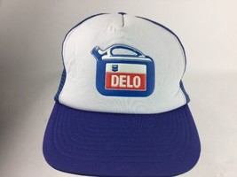 Vintage 80s Chevron Delo Petroleum Trucker Snapback Hat Cap - Used - £12.25 GBP