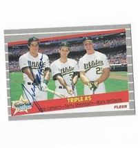 Jose Canseco 1989 Fleer #634 Signature Autograph Card - $15.00