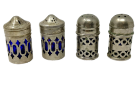 Vintage Apex EPNC England Cobalt Salt and Pepper Shakers 2 Sets - $26.47 CAD
