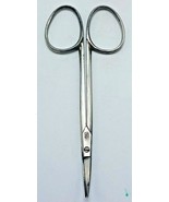 Vintage W.H. Morley &amp; Sons Germany Sewing Scissors 4 1/8&quot; Curve Clover H... - $6.88