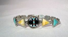 Vintage Designer Signed Zuni Navajo Turquoise Spiny Oyster Bracelet K1226 - £103.69 GBP