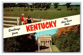 Dual View Banner Greetings From Kentucky KY UNP Chrome Postcard R25 - £2.74 GBP