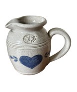 Vintage Pinewood Valley Pottery Creamer Blue Heart Stoneware - $18.81