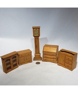 Lot of 5 Dollhouse Wood Furniture 1:12 Dry Sink Sec Desk Hutch Grandfath... - £33.97 GBP