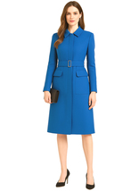 Kate Middleton Inspired Belted Utility Lightweight Midi Coat Royal Blue ... - $1,969.42 MXN