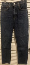 AGOLDE Riley Straight Crop Jeans Womens Size 25 Blue High Rise Button Fly - £30.91 GBP