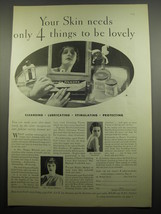 1932 Pond&#39;s Cold Cream and Cleansing Tissues Ad - Your skin needs only 4 things  - $18.49