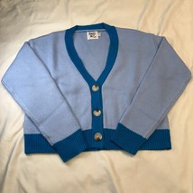 Princess Polly Blue Colorblock Cardigan Sweater Women’s S/M Cropped Acrylic - $528.50 MXN