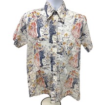  Kingsfield Vintage 70s Novelty Print Button Shirt Men’s L USA Made - $37.04
