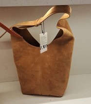 ZARA BNWT 2025. SAND BROWN LEATHER MAXI BUCKET BAG HANDLE DETAIL. 6099/5... - $161.76