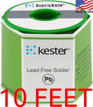 Genuine Kester LEAD-FREE Solder K100LD .031&quot; (0.8mm) 24-9574-7618, 10 Feet - £7.45 GBP