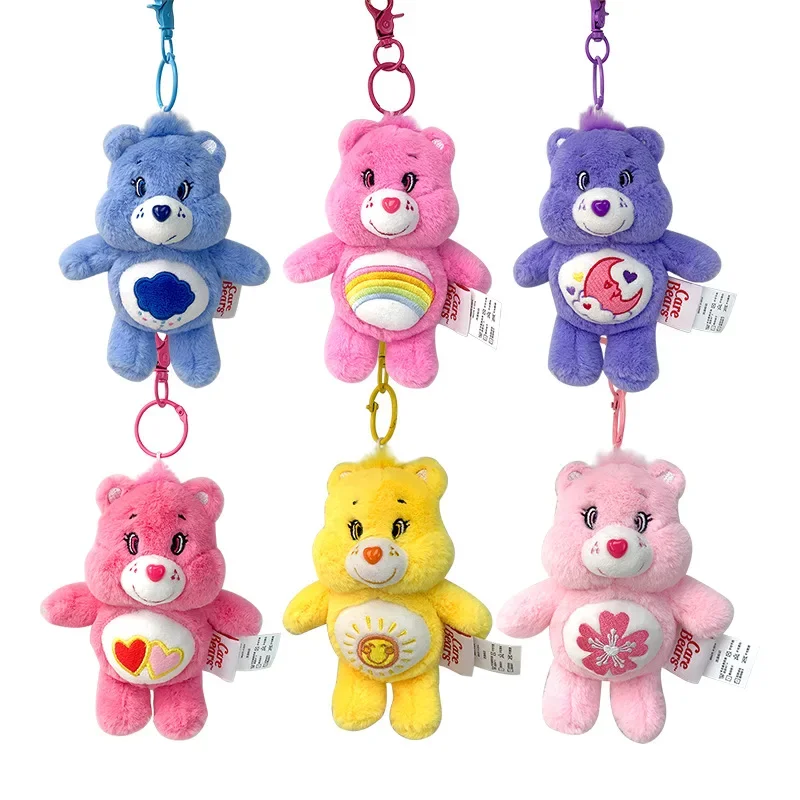 15CM Cartoon Dopamine Love Bear Plush Keychain Rainbow Bear Plush Doll Backpack - £15.45 GBP