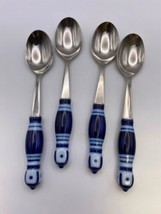Rosenthal Stainless Steel (Porcelain Handles) GRILL BLUE Small Teaspoons... - $59.99