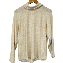 Lush Womens M Turtleneck Knit Top Sweater Oatmeal Tan Raglan Sleeves Relaxed  - £13.90 GBP