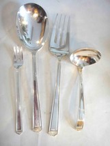 antique 1847 ROGERS SILVERPLATE flatware ANNIVERSARY 4pc SERVING shiny c... - £36.90 GBP
