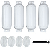 4pcs 27&quot; Boat Fenders Hand Inflatable Marine Bumper Shield Protection White - £109.61 GBP