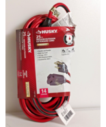 Husky 25 ft. 14/3 Medium Duty Indoor/Outdoor Extension Cord, Red/Black - £19.63 GBP
