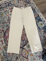 Izod Saltwater Pants Mens 36x32 beige flat front chino casual men Khaki - £12.86 GBP