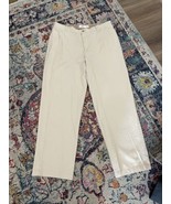 Izod Saltwater Pants Mens 36x32 beige flat front chino casual men Khaki - £12.92 GBP