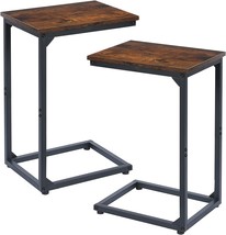 Amhancible C Shaped End Table Set Of 2, Side Tables Living Room, C, Rust... - $77.99