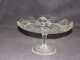 Vint. Cake Display Glass Stand, cheese Plate, 9.25 Dia. x 5.25 T, 1in Lip - £23.61 GBP