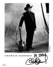 Charlie Daniels signed B&amp;W 8x10 Photo w/ To Steve- JSA #AC92611 - £35.14 GBP