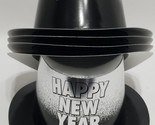 Lot of 5 Happy New Years Paper Top Hat, Silver/Black, Age 14+ - $17.81