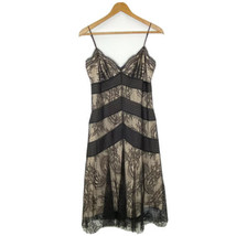 BCBGMaxazria Women&#39;s size 8 Lace Slip Dress Silk Lined LAP64143 Black Nude - £56.49 GBP