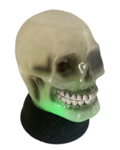 Halloween Skull Head Light Up Changing Color Snow Globe Spooky Decor - £23.80 GBP