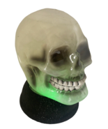Halloween Skull Head Light Up Changing Color Snow Globe Spooky Decor - £23.34 GBP