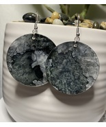 Black and Silver Handmade Resin Earrings - $12.00