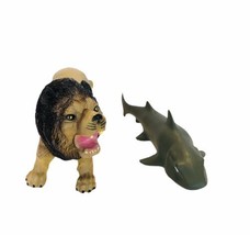 Rubber Life Like Realistic 12” Lion &amp; Leopard Shark Toys-NEW - £13.97 GBP