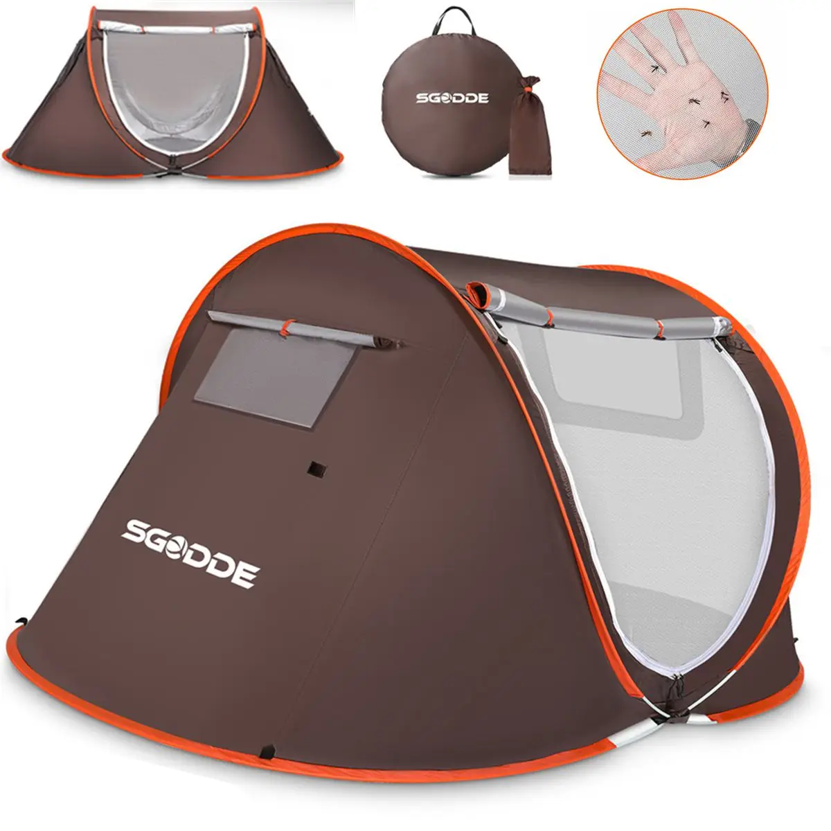 Automatic Camping Tent 2 Person Outdoor Family Instant Setup Tent 4 Season - £41.29 GBP